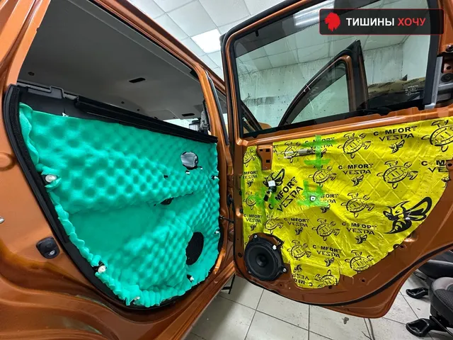 Многослойная шумоизоляция двери